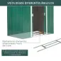 Caseta de Jardín 213x130x185 cm Cobertizo Metálico de Exterior para Almacenamiento de Herramientas Verde Oscuro