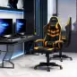 Silla Gaming Altura Regulable Basculante con Reposacabezas Cojín Lumbar 61x70x121-129 cm Naranja