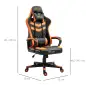 Silla Gaming Altura Regulable Basculante con Reposacabezas Cojín Lumbar 61x70x121-129 cm Naranja