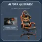Silla Gaming Altura Regulable Basculante con Reposacabezas Cojín Lumbar 61x70x121-129 cm Naranja