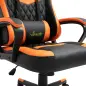Silla Gaming Altura Regulable Basculante con Reposacabezas Cojín Lumbar 61x70x121-129 cm Naranja