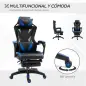 Silla Gaming Ergonómica Silla de Escritorio para Oficina con Altura Ajustable Respaldo Regulable de 170° Almohada Lumbar y Repos