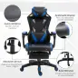 Silla Gaming Ergonómica Silla de Escritorio para Oficina con Altura Ajustable Respaldo Regulable de 170° Almohada Lumbar y Repos