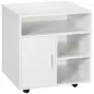 Mueble con Ruedas Armario de Oficina Multifuncional con Estantes con Amplio Espacio de Almacenaje 60x50x65,5 cm Blanco