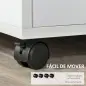 Mueble con Ruedas Armario de Oficina Multifuncional con Estantes con Amplio Espacio de Almacenaje 60x50x65,5 cm Blanco