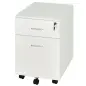 Cajonera de Oficina con Ruedas Mueble Archivador con 2 Cajones para Documentos en Tamaño A4 Cerradura 40x49x58 cm Blanco