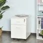 Cajonera de Oficina con Ruedas Mueble Archivador con 2 Cajones para Documentos en Tamaño A4 Cerradura 40x49x58 cm Blanco