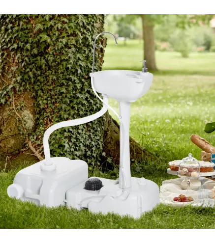 Fregadero Portátil Lavamanos para Actividades al Aire Libre o Camping con Tanques de Recuperación de Agua 17 L Dispensador de Ja