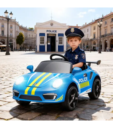 Coche Eléctrico para Niños con Licencia RUF CTR 3 Clubsport Mando a Distancia Motor Doble Sirena Ruedas Auxiliares Azul