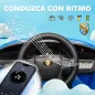 Coche Eléctrico para Niños con Licencia RUF CTR 3 Clubsport Mando a Distancia Motor Doble Sirena Ruedas Auxiliares Azul