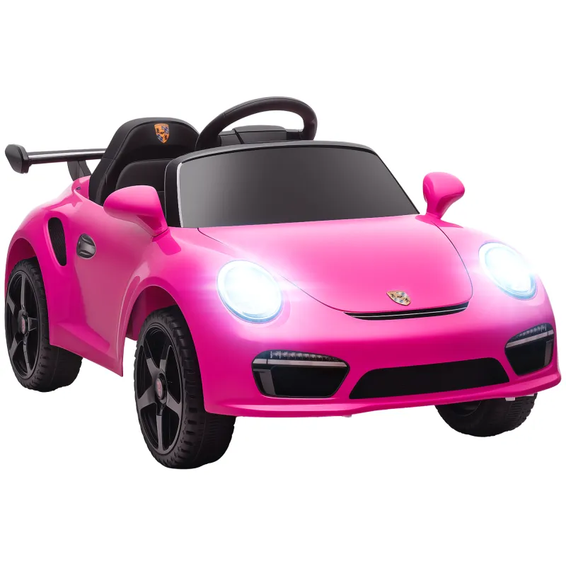 Coche Eléctrico para Niños con Licencia RUF CTR 3 Clubsport Mando a Distancia Motor Doble Ruedas Auxiliares Rosa