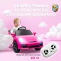 Coche Eléctrico para Niños con Licencia RUF CTR 3 Clubsport Mando a Distancia Motor Doble Ruedas Auxiliares Rosa