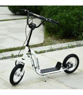 Patinete para Niños Mayores de 5 Años Scooter 2 Neumáticos Inflables de Caucho con Frenos Manillar Ajustable Pedal Antideslizant