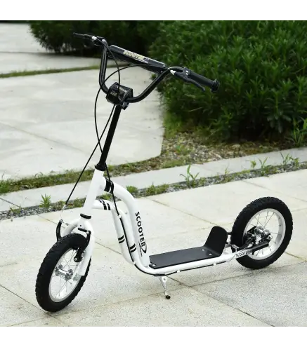 Patinete para Niños Mayores de 5 Años Scooter 2 Neumáticos Inflables de Caucho con Frenos Manillar Ajustable Pedal Antideslizant