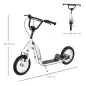 Patinete para Niños Mayores de 5 Años Scooter 2 Neumáticos Inflables de Caucho con Frenos Manillar Ajustable Pedal Antideslizant