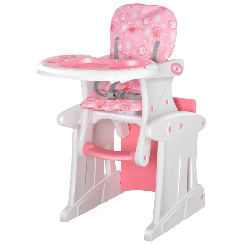 Trona para Bebés 2 en 1 para 6 Meses a 6 Años Transformable en Mesa y Silla Multifuncional Ajustable en 3 Posiciones Respaldo Al