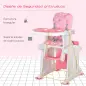 Trona para Bebés 2 en 1 para 6 Meses a 6 Años Transformable en Mesa y Silla Multifuncional Ajustable en 3 Posiciones Respaldo Al