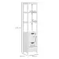 Mueble Columna con 3 Estantes Abiertos y 2 Cajones de Almacenaje Diseño Antivuelco 30x30x144 cm Blanco