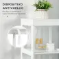 Mueble Columna con 3 Estantes Abiertos y 2 Cajones de Almacenaje Diseño Antivuelco 30x30x144 cm Blanco