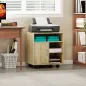 Mueble para Impresora con Ruedas Multifuncional con Estantes con Amplio Espacio de Almacenaje 60x50x65,5 cm Natural