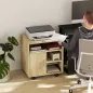Mueble para Impresora con Ruedas Multifuncional con Estantes con Amplio Espacio de Almacenaje 60x50x65,5 cm Natural