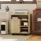 Mueble para Impresora con Ruedas Multifuncional con Estantes con Amplio Espacio de Almacenaje 60x50x65,5 cm Natural