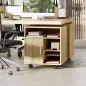 Mueble para Impresora con Ruedas Multifuncional con Estantes con Amplio Espacio de Almacenaje 60x50x65,5 cm Natural