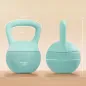 Pesa Rusa 4 kg Kettlebell Relleno de Arena Metálica y Mango Antideslizante para Entrenamiento en Casa 19x15x25 cm Verde