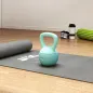 Pesa Rusa 4 kg Kettlebell Relleno de Arena Metálica y Mango Antideslizante para Entrenamiento en Casa 19x15x25 cm Verde