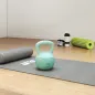 Pesa Rusa 12 kg Kettlebell Relleno de Arena Metálica Mango Antideslizante para Entreno en Casa 21x21x30 cm Verde
