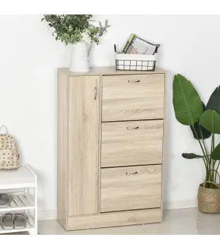 Armario Zapatero de 2 en 1 para Zapatos Mueble Almacenaje Paraguas Gran Espacio Estante Ajustable en 2 Niveles Capacidad de 12 p