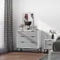 Cómoda de Noche Moderno Cajonera con 4 Cajones y Base Elevada para Dormitorio Salón 80x40x79 cm Blanco y Gris