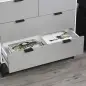 Cómoda de Noche Moderno Cajonera con 4 Cajones y Base Elevada para Dormitorio Salón 80x40x79 cm Blanco y Gris