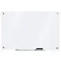 Pizarra de Cristal con Bandeja Pizarra de Pared sin Marco Incluye 4 Rotuladores y Borrador 90x60x0,45 cm Blanco