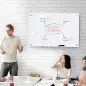 Pizarra de Cristal con Bandeja Pizarra de Pared sin Marco Incluye 4 Rotuladores y Borrador 90x60x0,45 cm Blanco