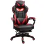 Silla Gaming Ergonómica Silla de Escritorio de Oficina Regulable en Altura Reclinable Respaldo 65x70x118,5-128,5cm Rojo