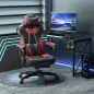 Silla Gaming Ergonómica Silla de Escritorio de Oficina Regulable en Altura Reclinable Respaldo 65x70x118,5-128,5cm Rojo