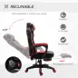 Silla Gaming Ergonómica Silla de Escritorio de Oficina Regulable en Altura Reclinable Respaldo 65x70x118,5-128,5cm Rojo