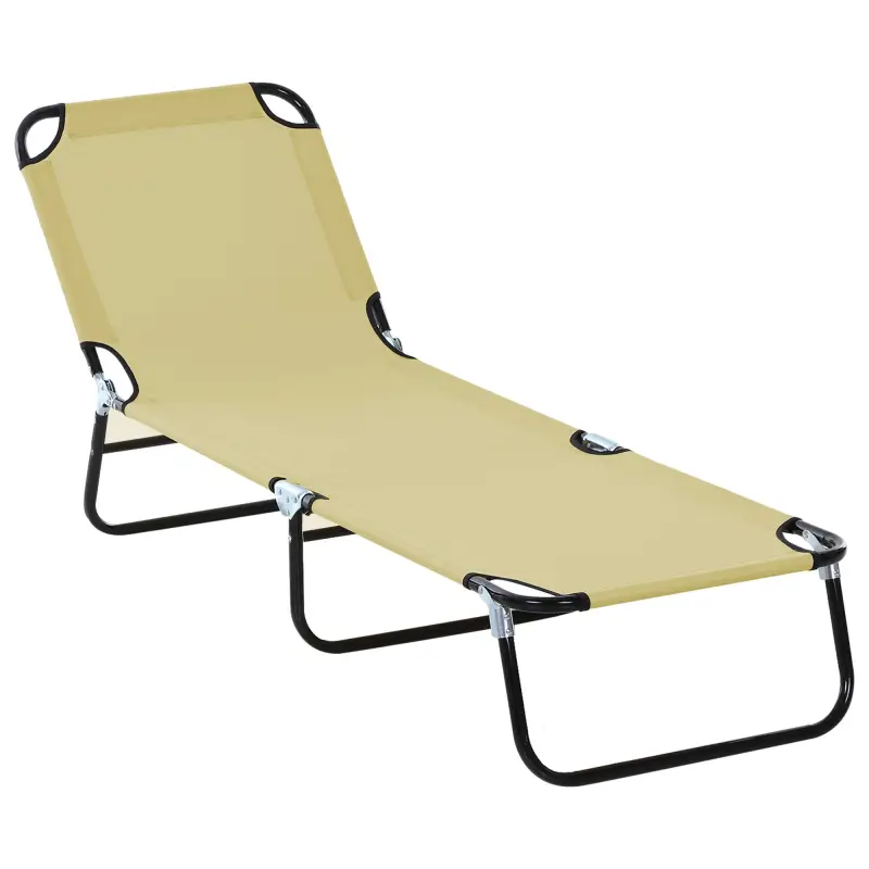 Tumbona Plegable Reclinable con Ángulo Ajustable de 5 Posiciones para Jardín Exterior Piscina Terraza Camping Carga 120 kg 188x5