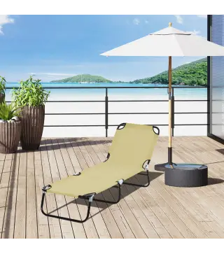 Tumbona Plegable Reclinable con Ángulo Ajustable de 5 Posiciones para Jardín Exterior Piscina Terraza Camping Carga 120 kg 188x5