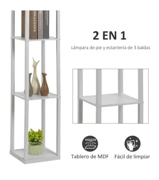 Lámpara de Pie con Estantes