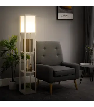 Lámpara de Pie con Estantes