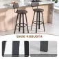 Juego de 2 Taburetes de Bar, Sillas de Bar Giratorio 360° Tapizado en Cuero Sintético con Respaldo y Reposapiés Negro Juego de 2 Taburetes de Bar, Sillas de Bar Giratorio 360° Tapizado en Cuero Sintético con Respaldo y Reposapiés Negro