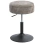 Taburete de Bar con Almacenaje Altura Ajustable Taburete de Cocina Redondo Giratorio Tapizado en Chenilla Gris