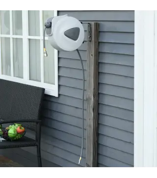 Carrete de Manguera de Aire Comprimido Automático de 15 m Conector de 1/4'' BSP con Soporte para Pared Giratorio 180° Diámetro I