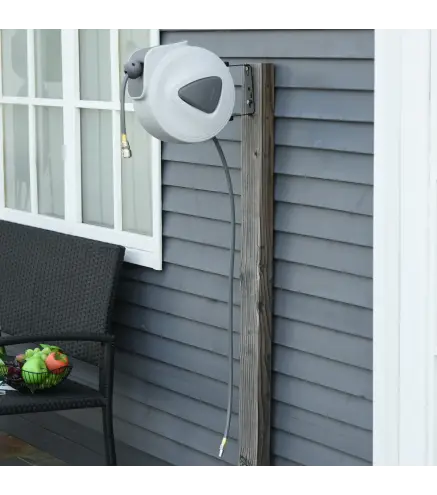 Carrete de Manguera de Aire Comprimido Automático de 15 m Conector de 1/4'' BSP con Soporte para Pared Giratorio 180° Diámetro I