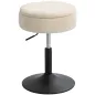 Taburete de Bar con Almacenaje Altura Ajustable Taburete de Cocina Redondo Giratorio Tapizado en Chenilla Beige