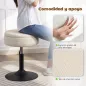 Taburete de Bar con Almacenaje Altura Ajustable Taburete de Cocina Redondo Giratorio Tapizado en Chenilla Beige