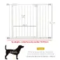 Puerta para Perros con Longitud Ajustable Sistema de Cierre Automático para Escaleras Pasillos 74-97,5x76,2 cm Blanco
