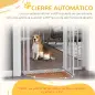 Puerta para Perros con Longitud Ajustable Sistema de Cierre Automático para Escaleras Pasillos 74-97,5x76,2 cm Blanco
